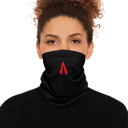 Black Winter Neck Gaiter With Drawstring