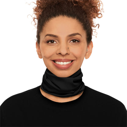 Black Winter Neck Gaiter With Drawstring