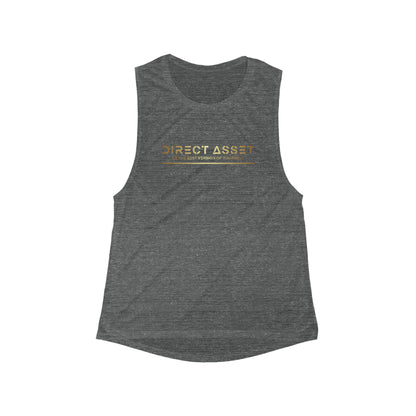 Women's Gold Flowy Scoop D.A. Muscle Tank