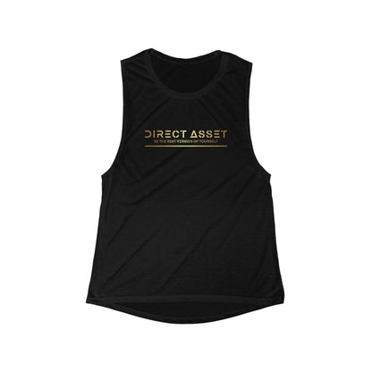 Women's Gold Flowy Scoop D.A. Muscle Tank